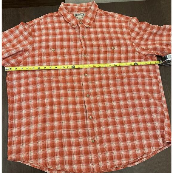 Duluth Trading Co Mens 2XL XXL Red Plaid Button Up Short Sleeve Cotton Utility - Picture 6 of 8